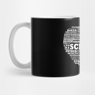 Heart Science Word Cloud in White Mug